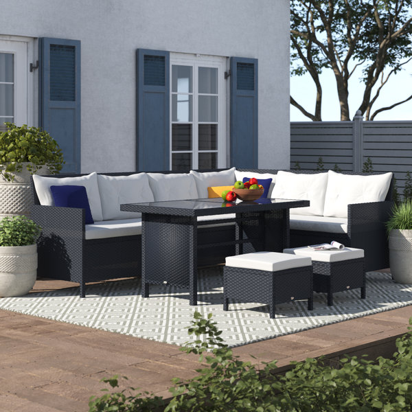 Zipcode Design 8-Sitzer Lounge-Set Marion aus Polyrattan mit Polster